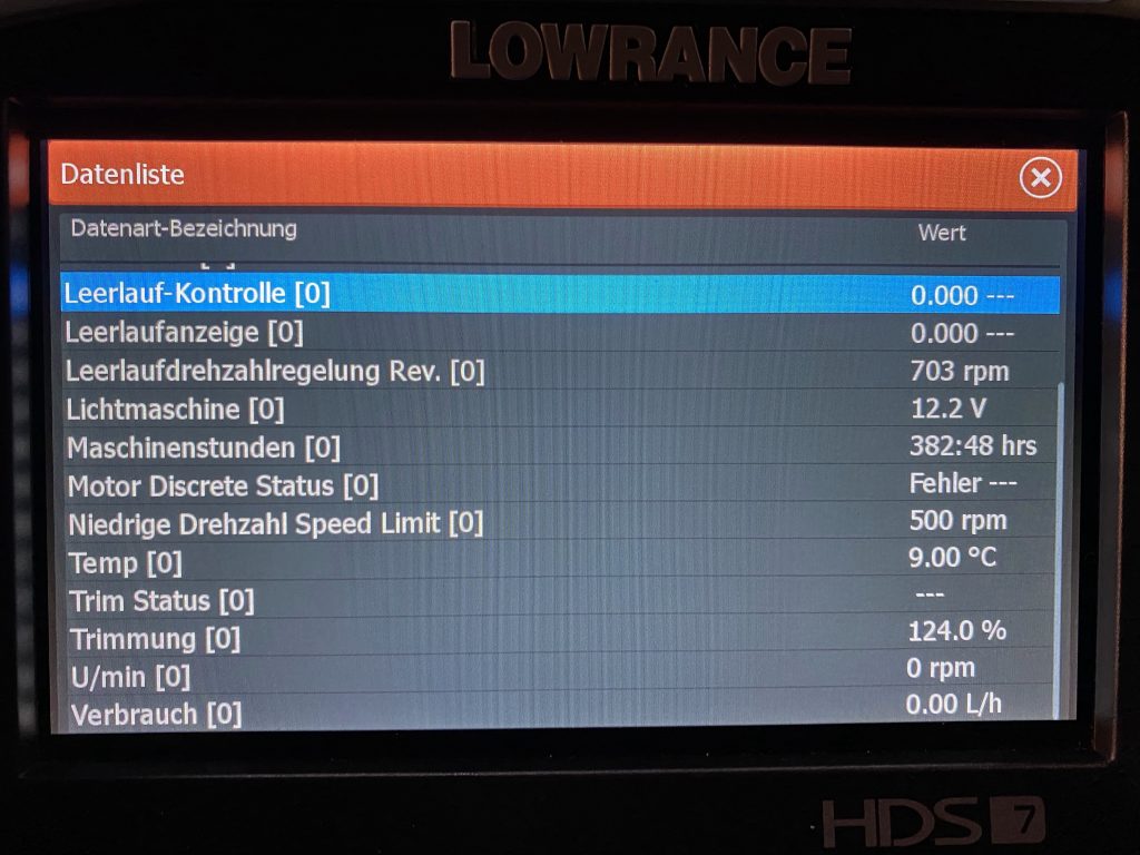 Lowrance Carbon HDS7 mit NMEA 2000 Netzwerk am Yamaha Außenborder